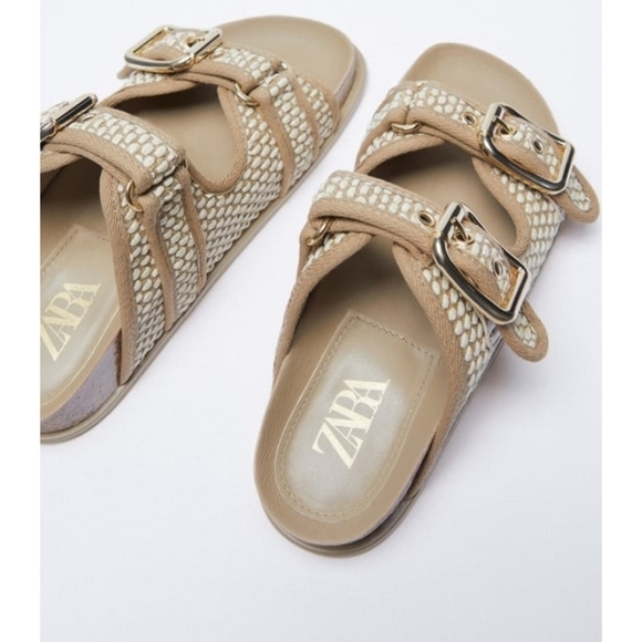 buckled flat sandals zara